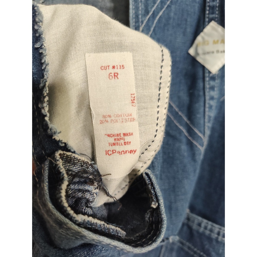 vintage big mac Square Back youth overalls Flare Sz 6 REG Homesteading Work wear - Picture 6 of 6